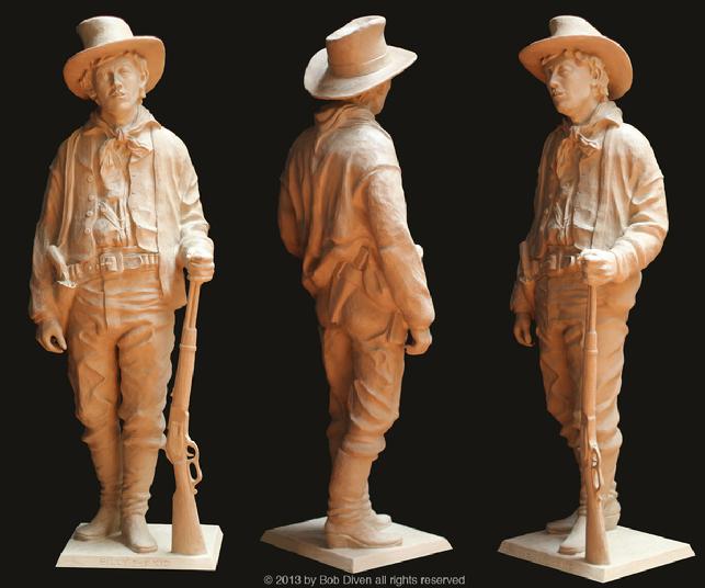 billy the kid, william bonney, outlaw, sculpture, bob diven, art, artist, life size, realistic, clay, bronze, western, art, old, west, new, mexico, las, cruces, lincoln, county, war, regulators